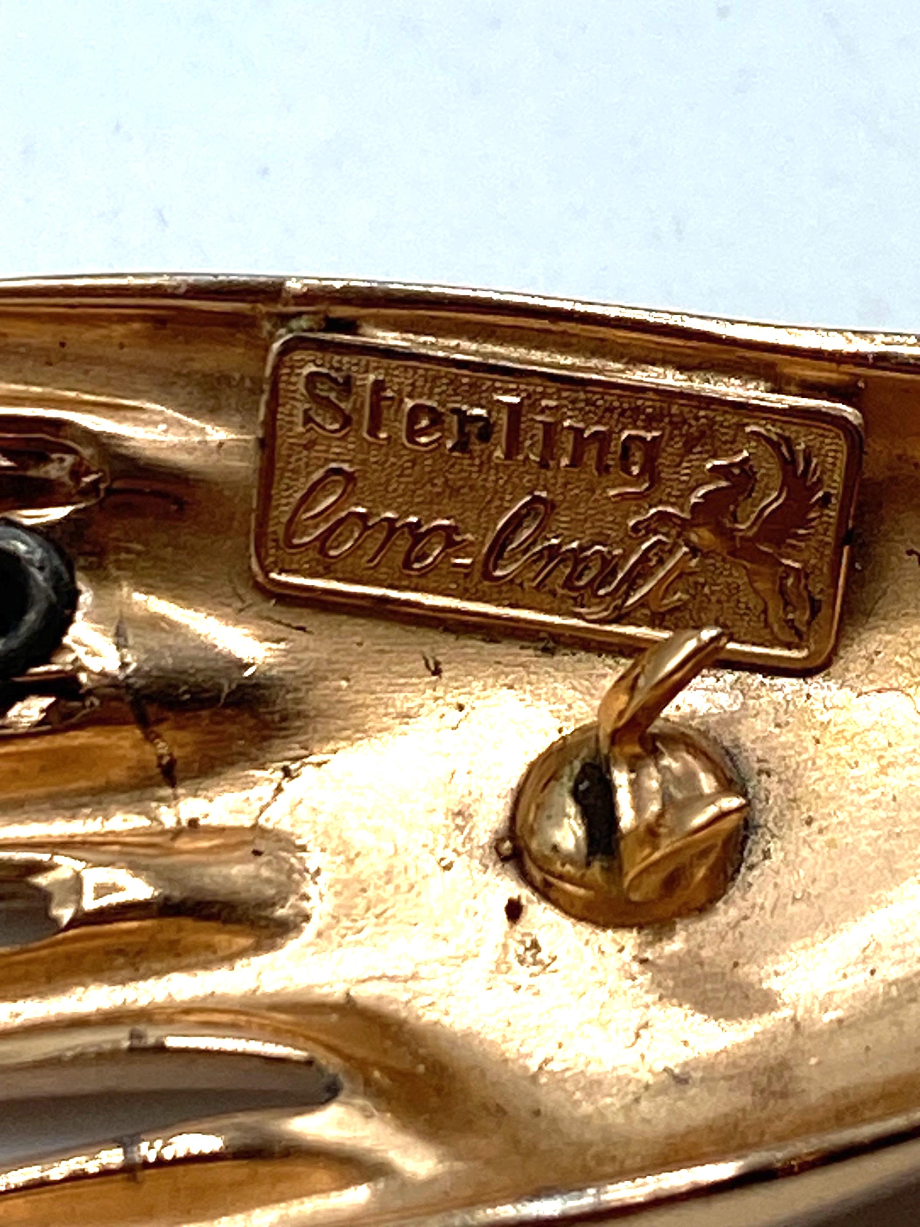 Coro Craft Rose Gold on Sterling Silver Hand Fur Clip, Adolph Katz 1944 4