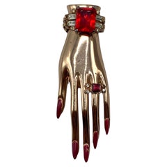Clip de fourrure à la main Coro Craft en or rose sur argent sterling, Adolph Katz 1944