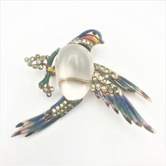 Coro Craft Sterling Jelly Belly bird brooch 1944 USA