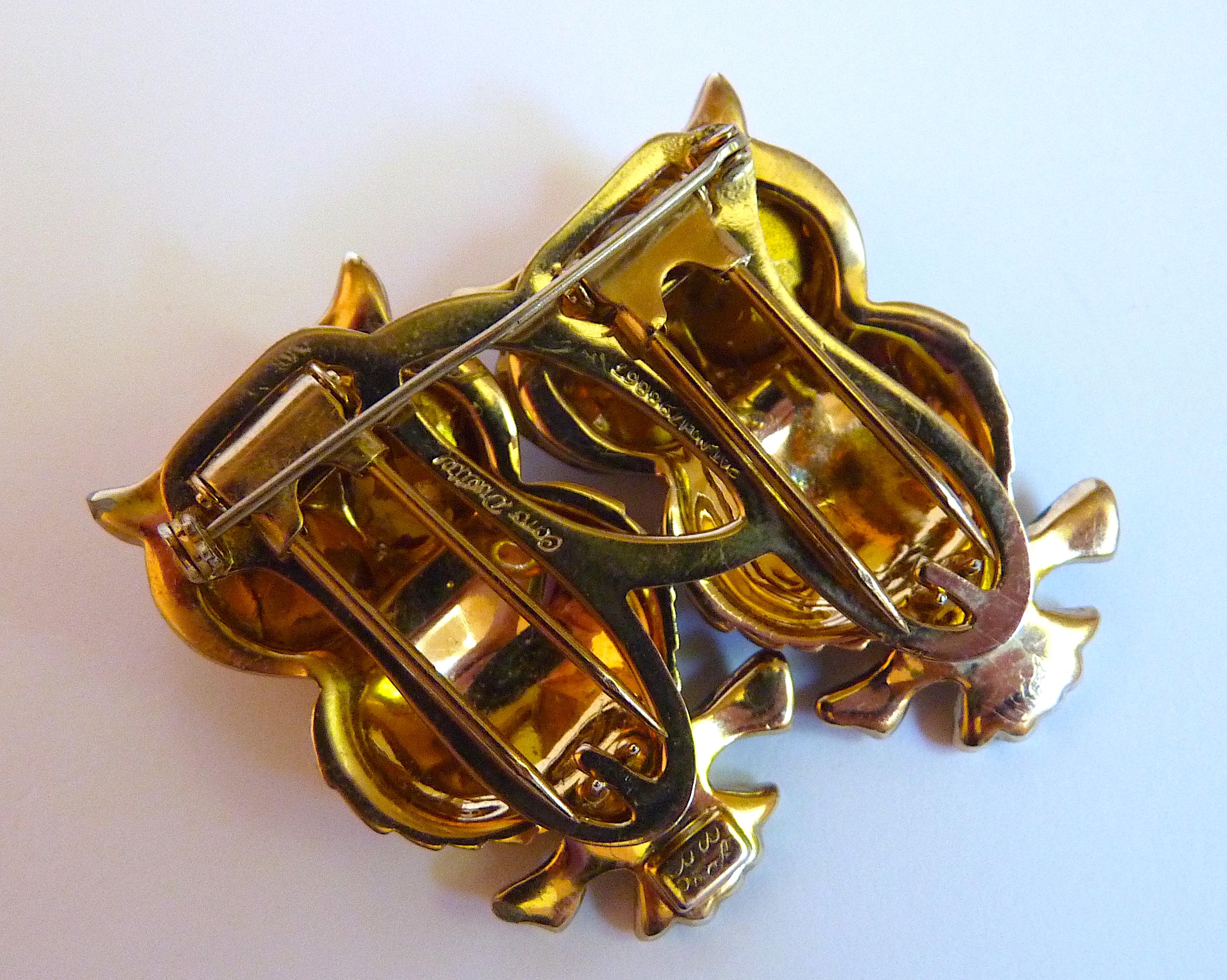 Broche chouette Coro Craft des années 1940, Vtg US Jewelry en vente 6