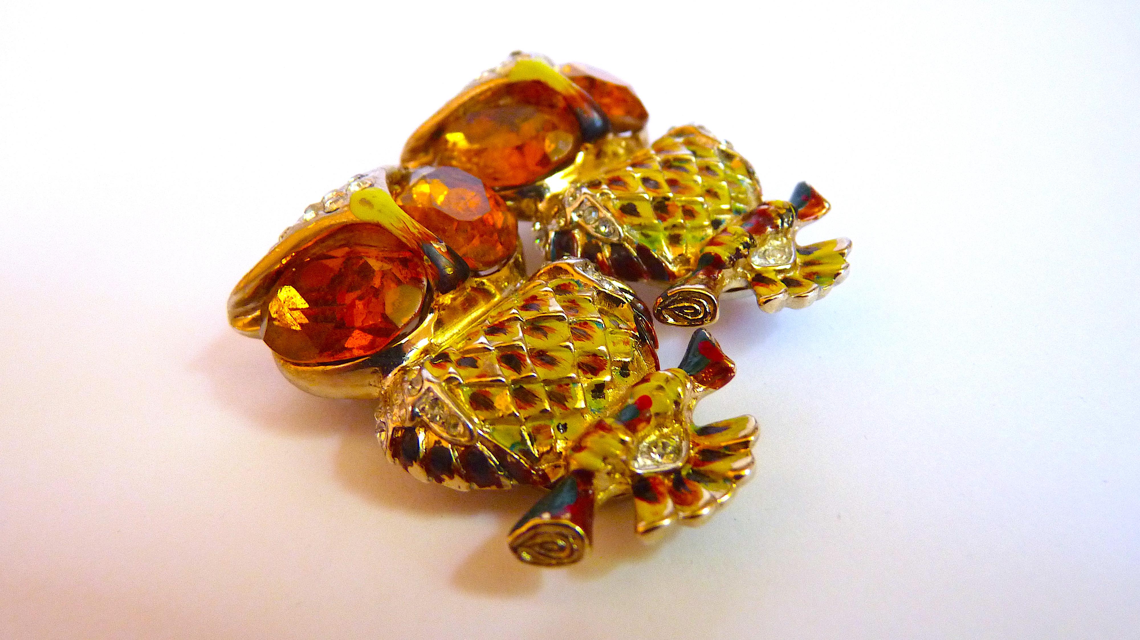 Broche chouette Coro Craft des années 1940, Vtg US Jewelry en vente 3