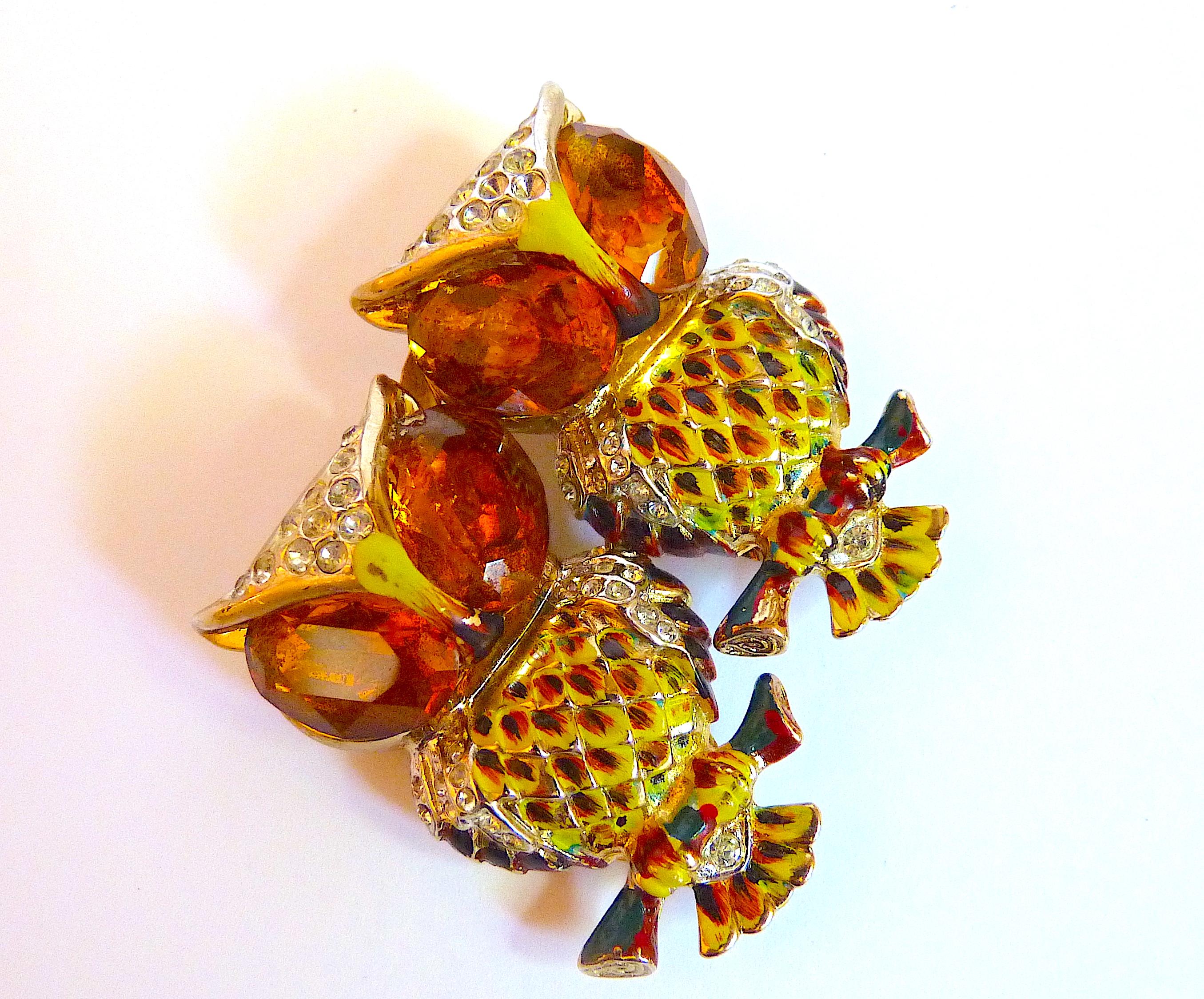 Broche chouette Coro Craft des années 1940, Vtg US Jewelry en vente 4