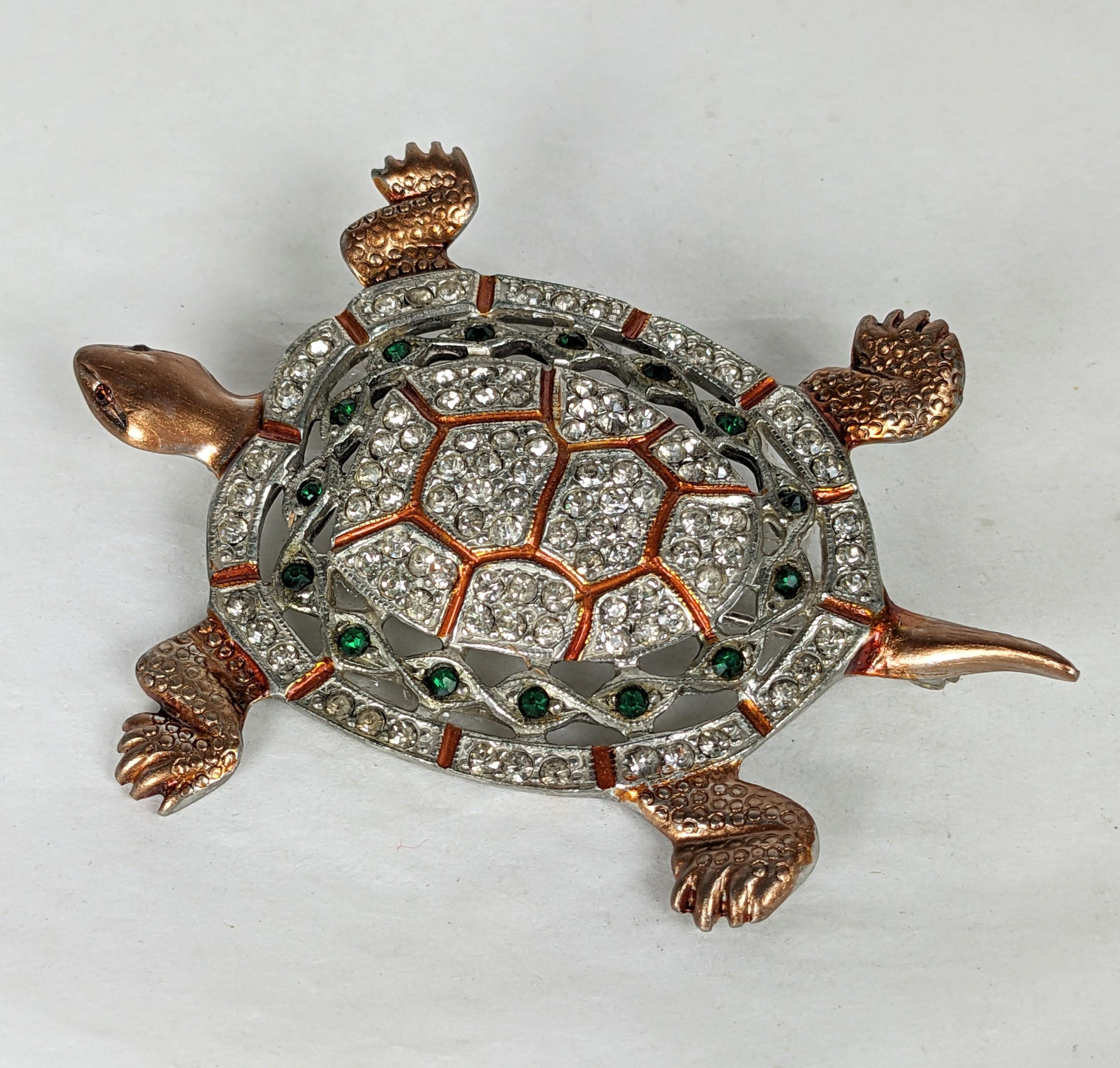 Coro Enamel and Jeweled Turtle In Good Condition For Sale In New York, NY