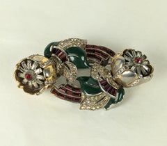 Coro Flower Twist Rare Ruby Tremblant Brooch