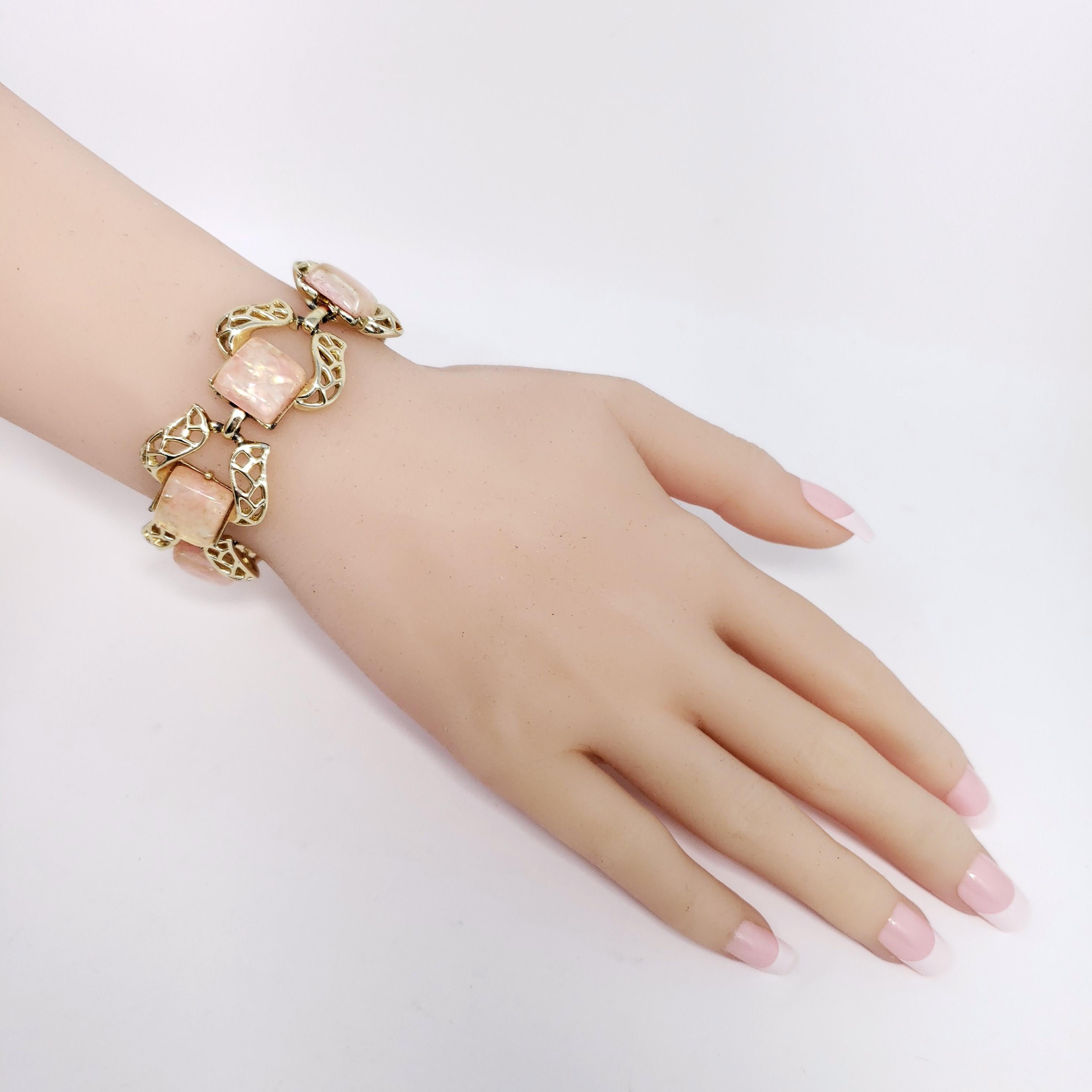 rose quartz bracelet gold