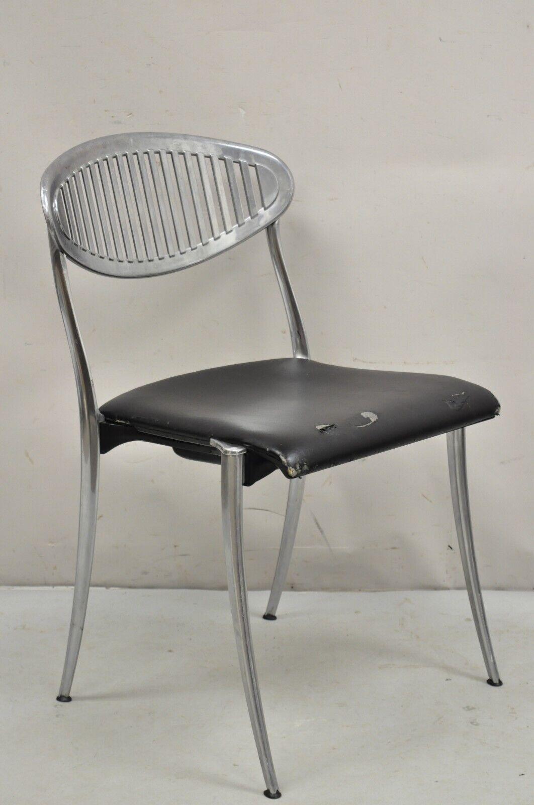 Chaises de salle à manger modernes italiennes Coro Luigi Origlia en aluminium sculpté - Lot de 6 en vente 7