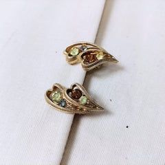 Set of vintage earrings with vintage 1960s aurora borealis rhinestones