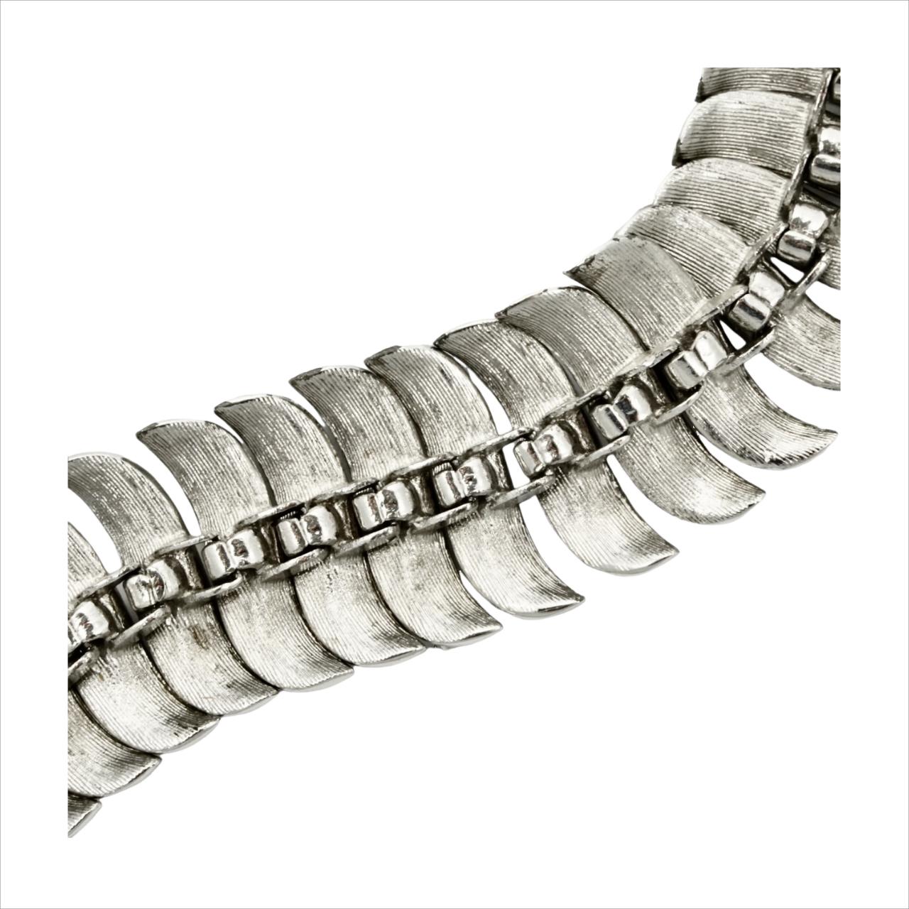 Coro Pegasus - Bracciale con maglie lucide e testurizzate placcate in argento in vendita 2