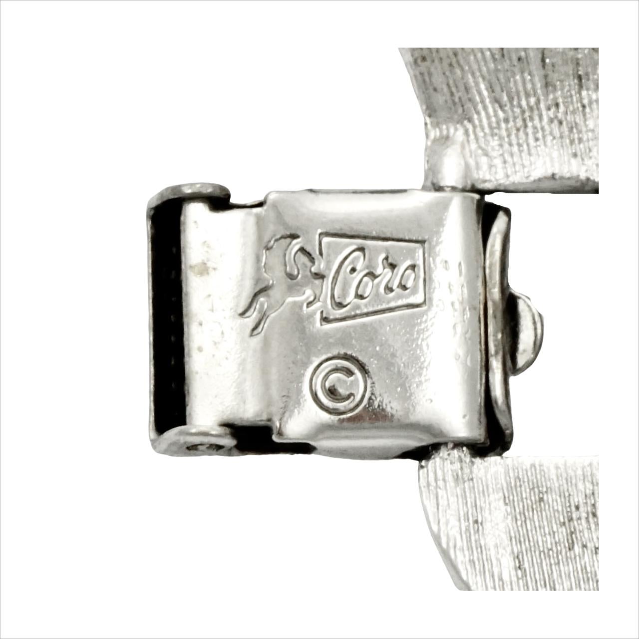 Coro Pegasus - Bracciale con maglie lucide e testurizzate placcate in argento in vendita 4
