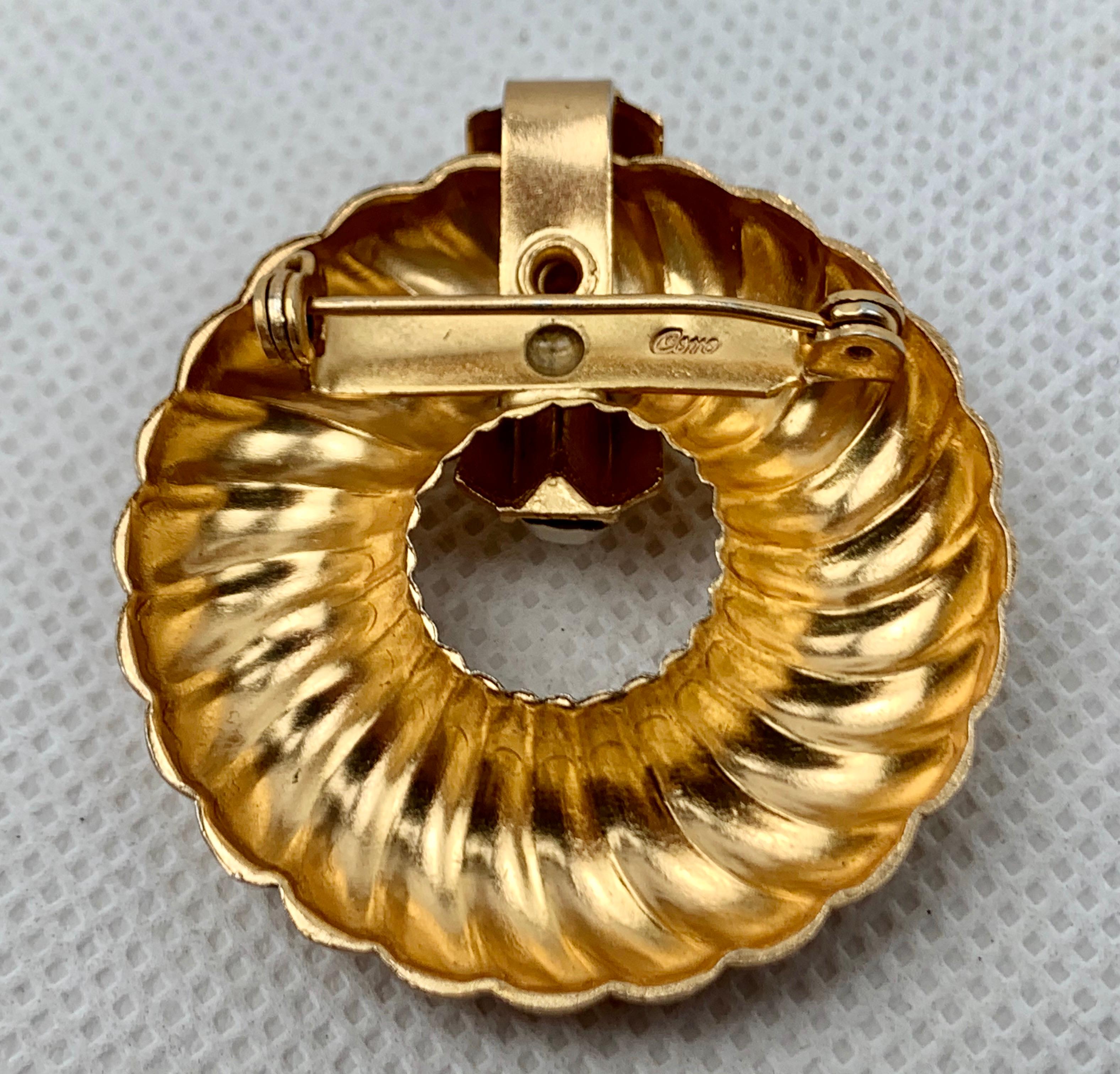 Art Deco Shrimp Style Gold Filled Brooch by CORO, circa 1940s