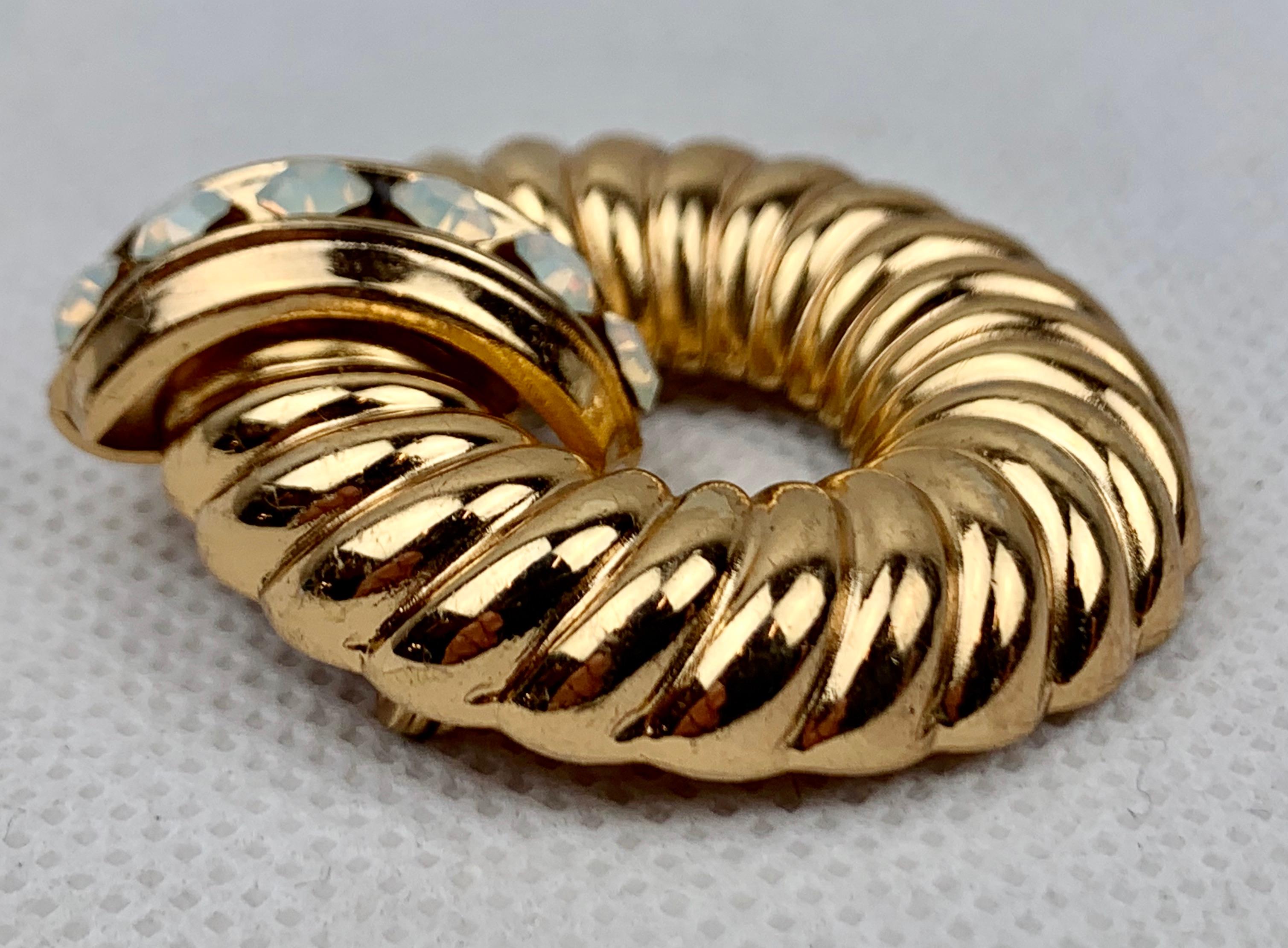 Shrimp Style Gold Filled Brooch by CORO, circa 1940s 2