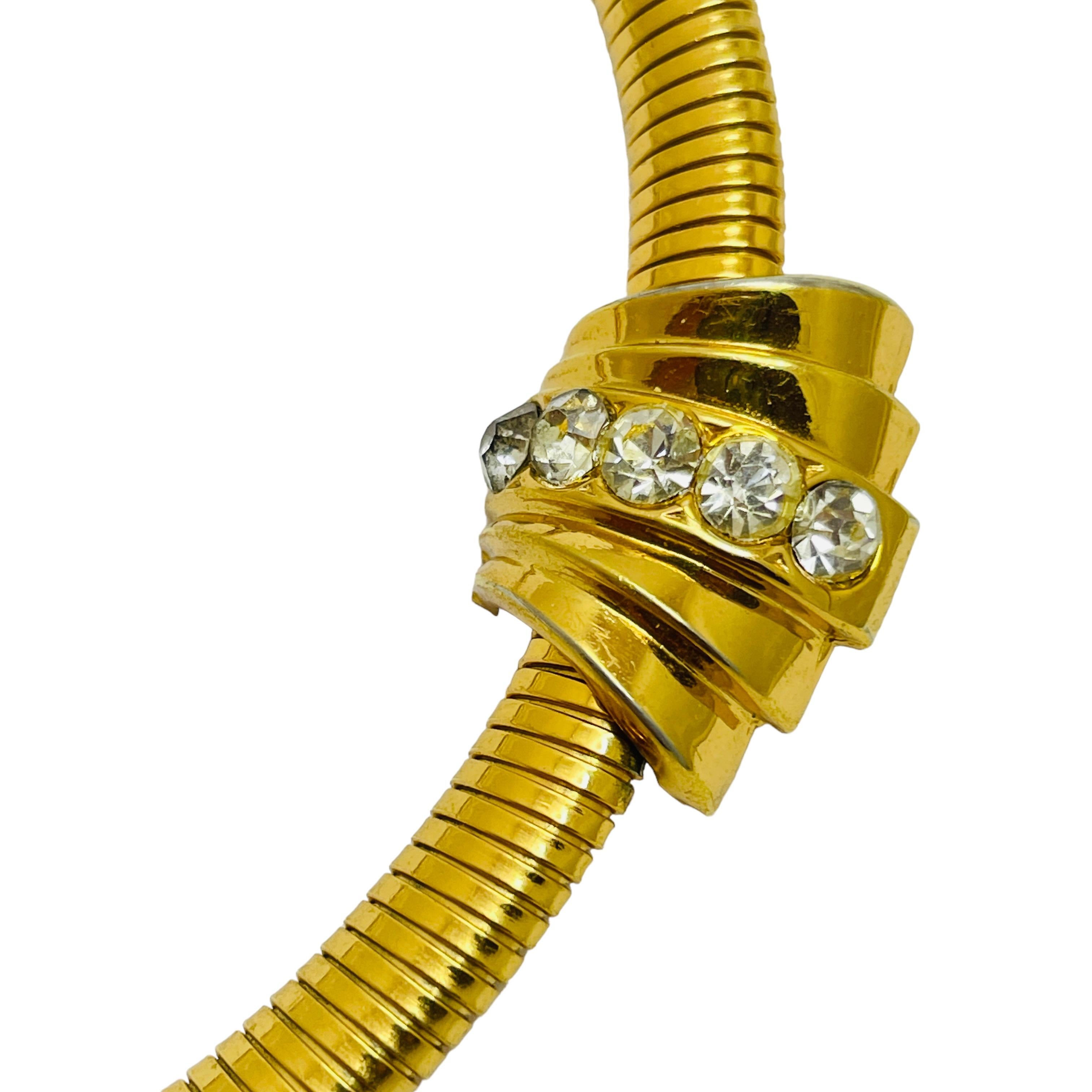CORO signed gold rhinestone designer necklace 1