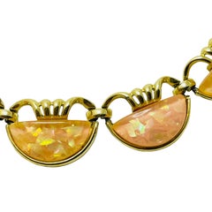 CORO signed vintage gold lucite designer necklace