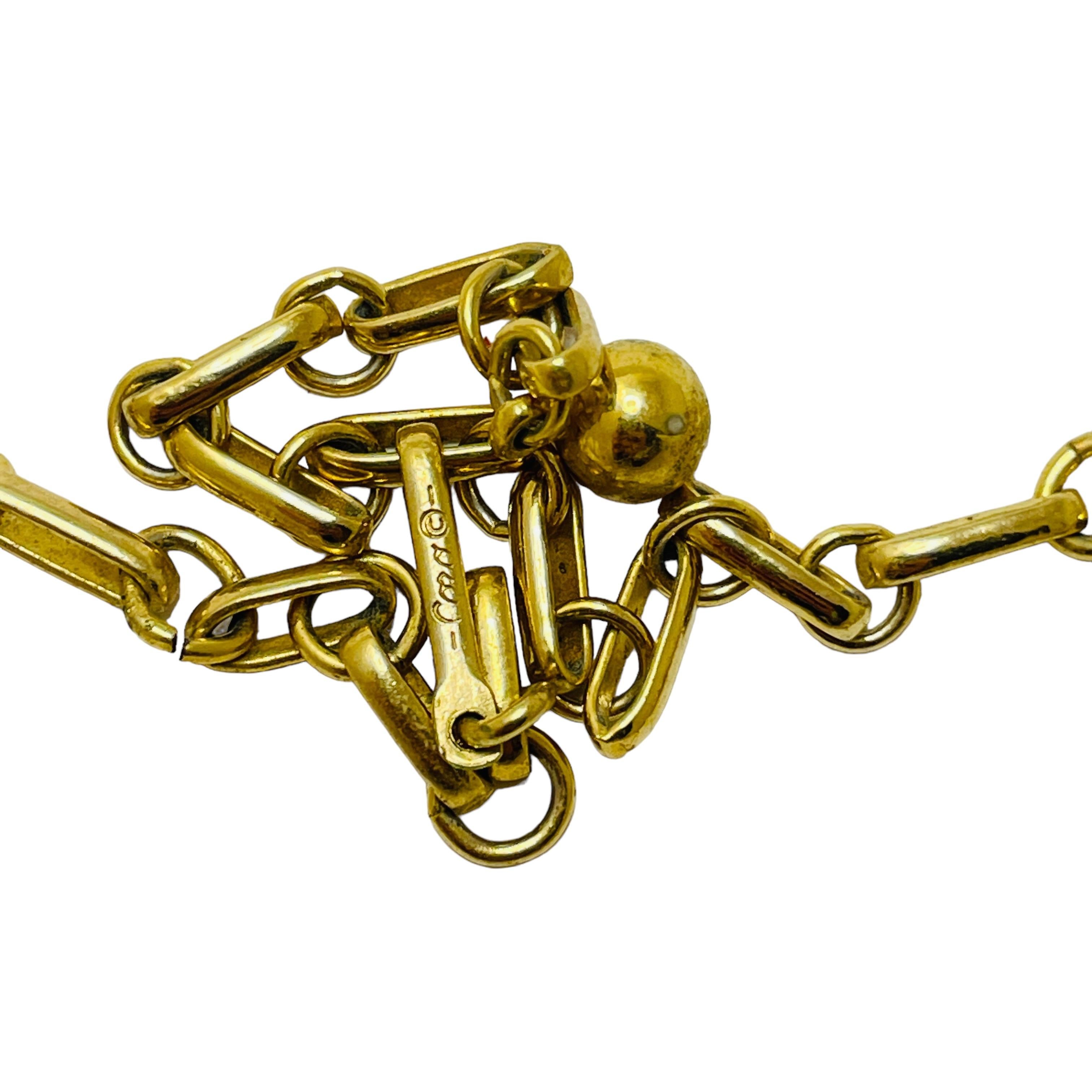 Collana firmata Coro in lucite dorata d'epoca In condizioni buone in vendita a Palos Hills, IL