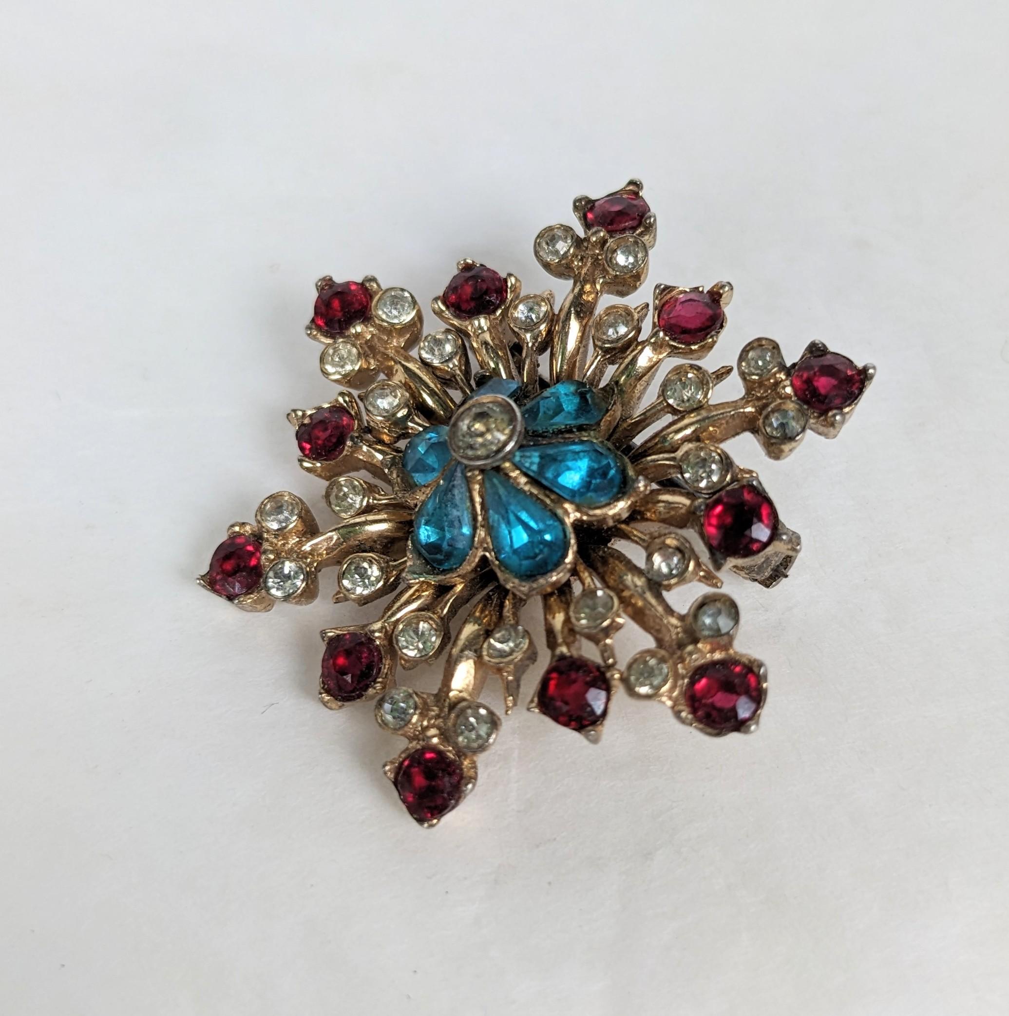Coro Sterling Retro Star Brooch In Good Condition For Sale In New York, NY