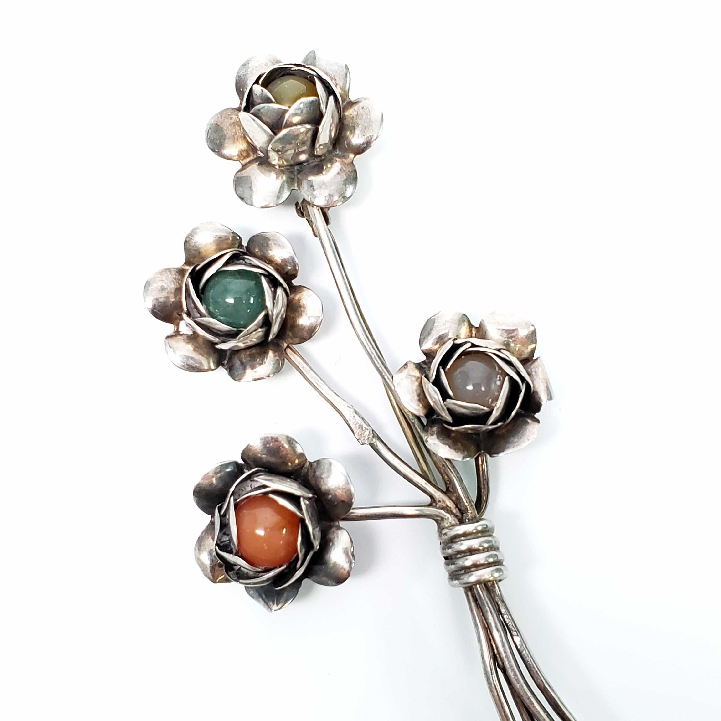 Women's Coro Sterling Silver Flower Pin/Brooch