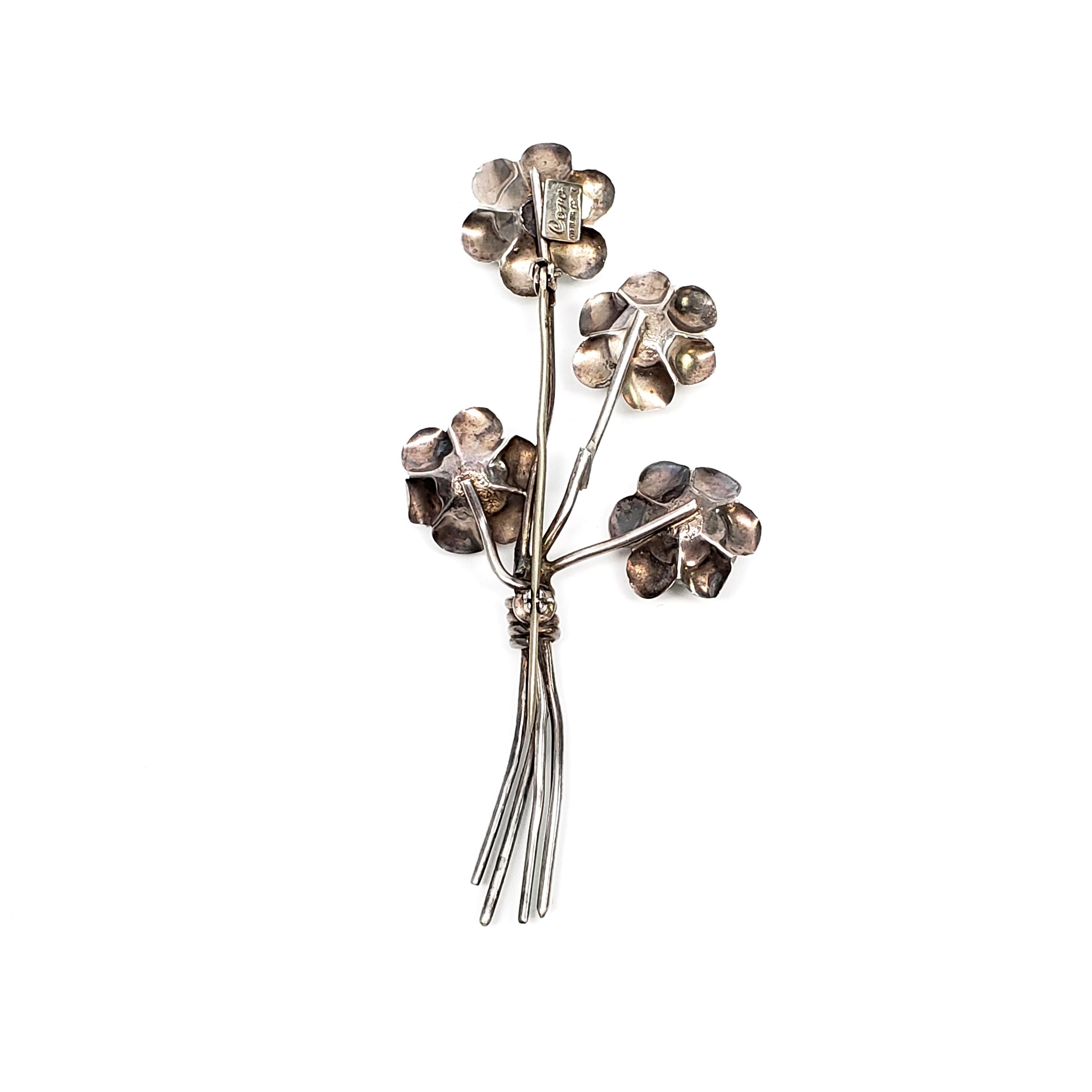 Coro Sterling Silver Flower Pin/Brooch 1