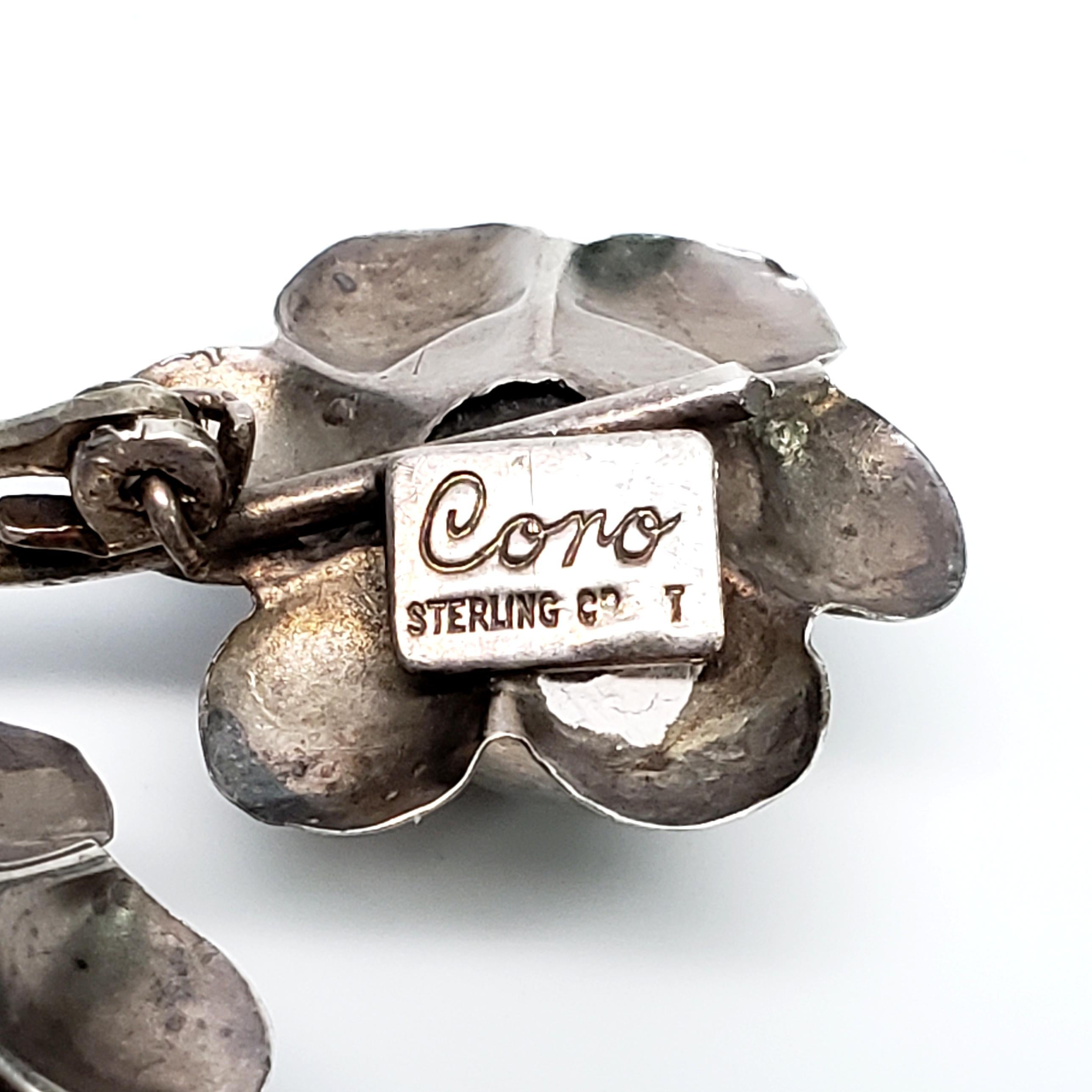 Coro Sterling Silver Flower Pin/Brooch 2