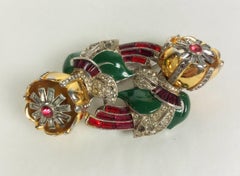 Coro Twist Trembler Duette Clip Brooch