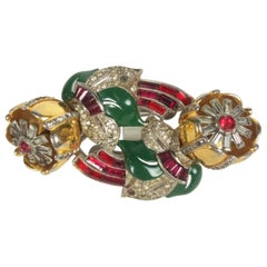 Coro Twist Trembler Duette Clip Brooch