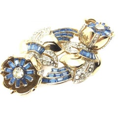 Vintage Coro Quivering Camelias Dress Clip Duette Brooch 1940s