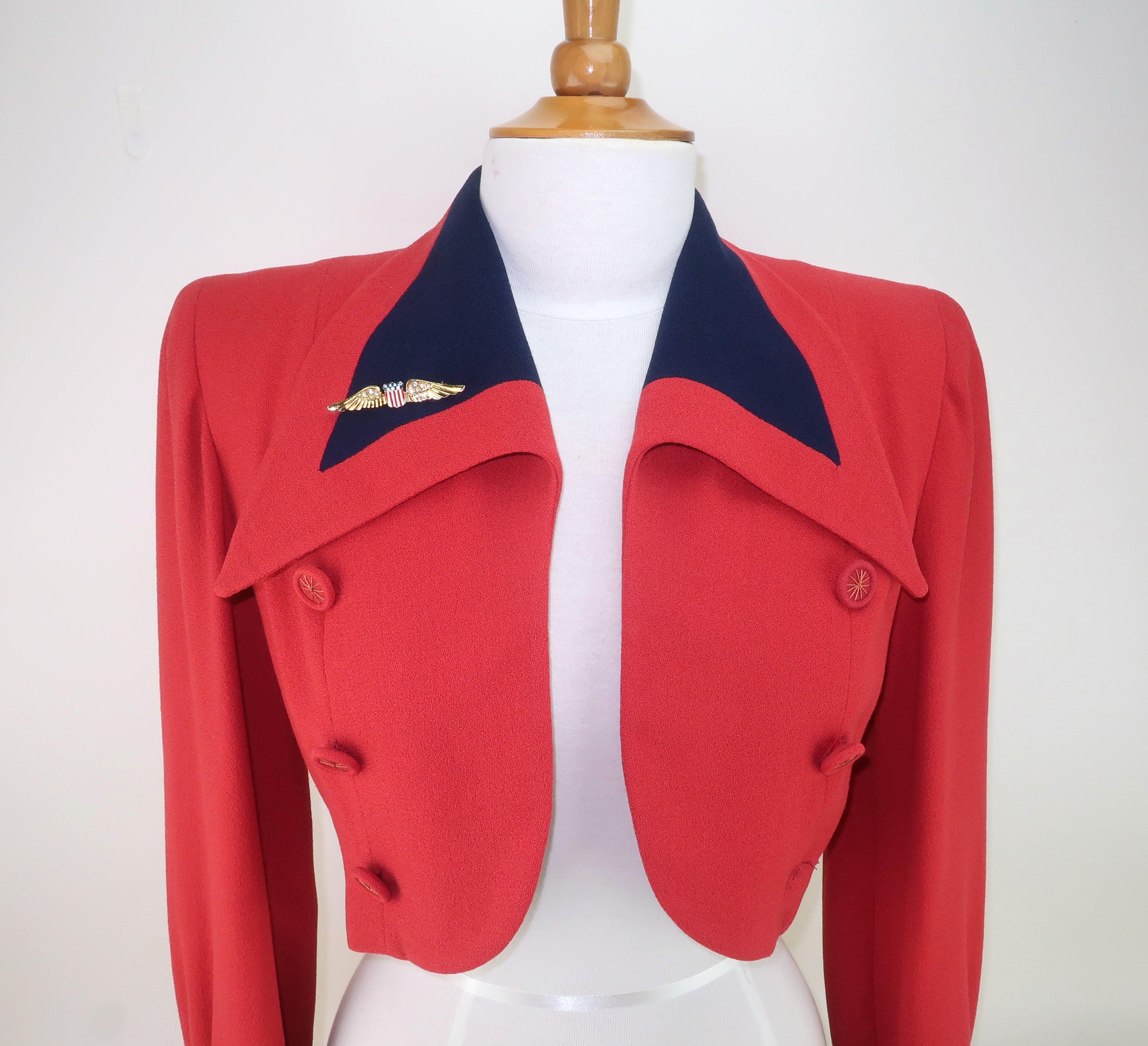 CORO WWII Era ‘Sweetheart Wings’ Patriotic Brooch, 1940’s For Sale 2