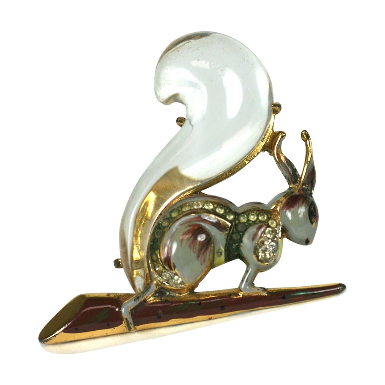 Corocraft Art Deco Jelly Belly Lucite Squirrel For Sale