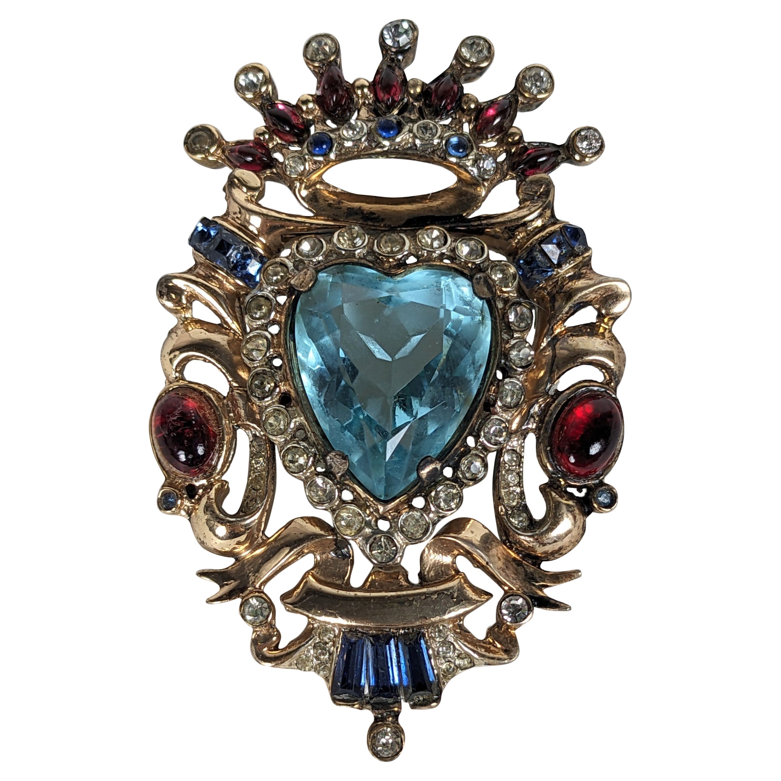 Broche à écusson en vermeil de Corocraft en vente