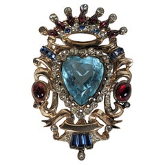 Corocraft Sterling Vermeil Wappen Brosche