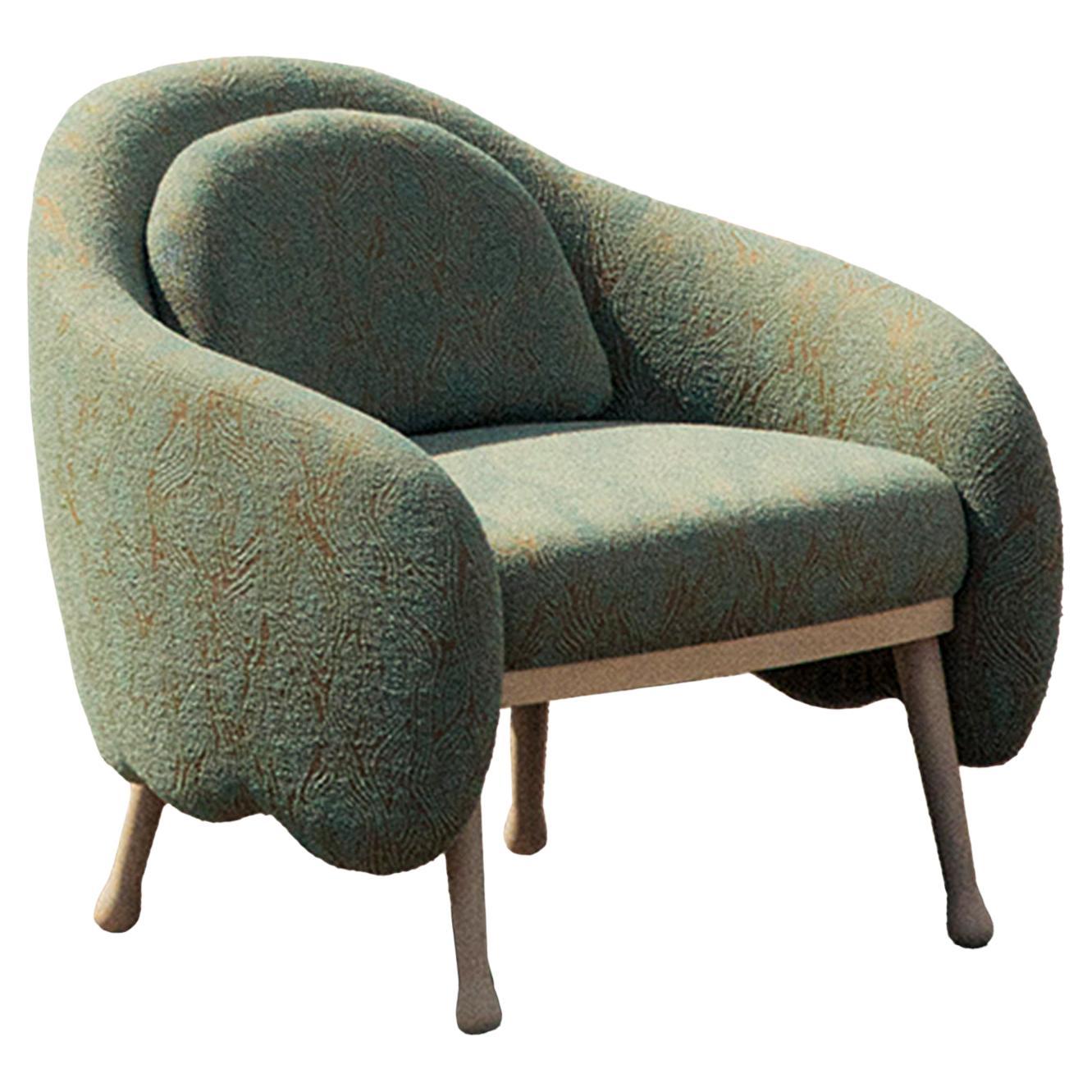 Corolla 271 Green Patterned Armchair For Sale