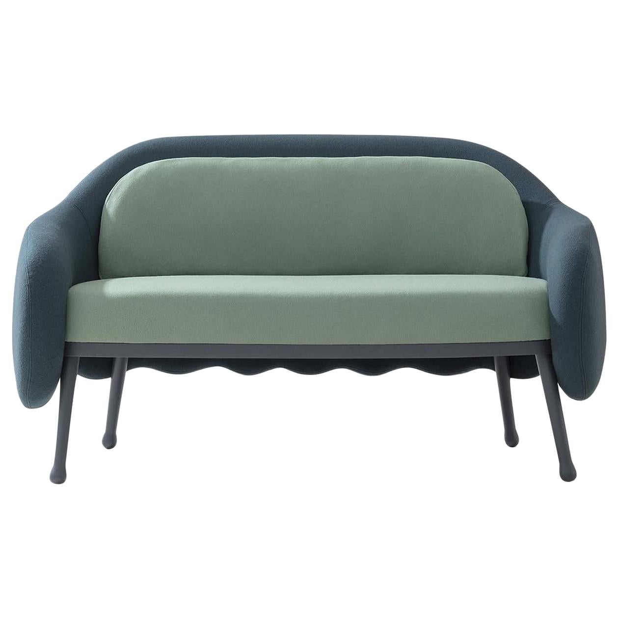 Corolla 273 Green and Blue Sofa by Cristina Celestino For Sale