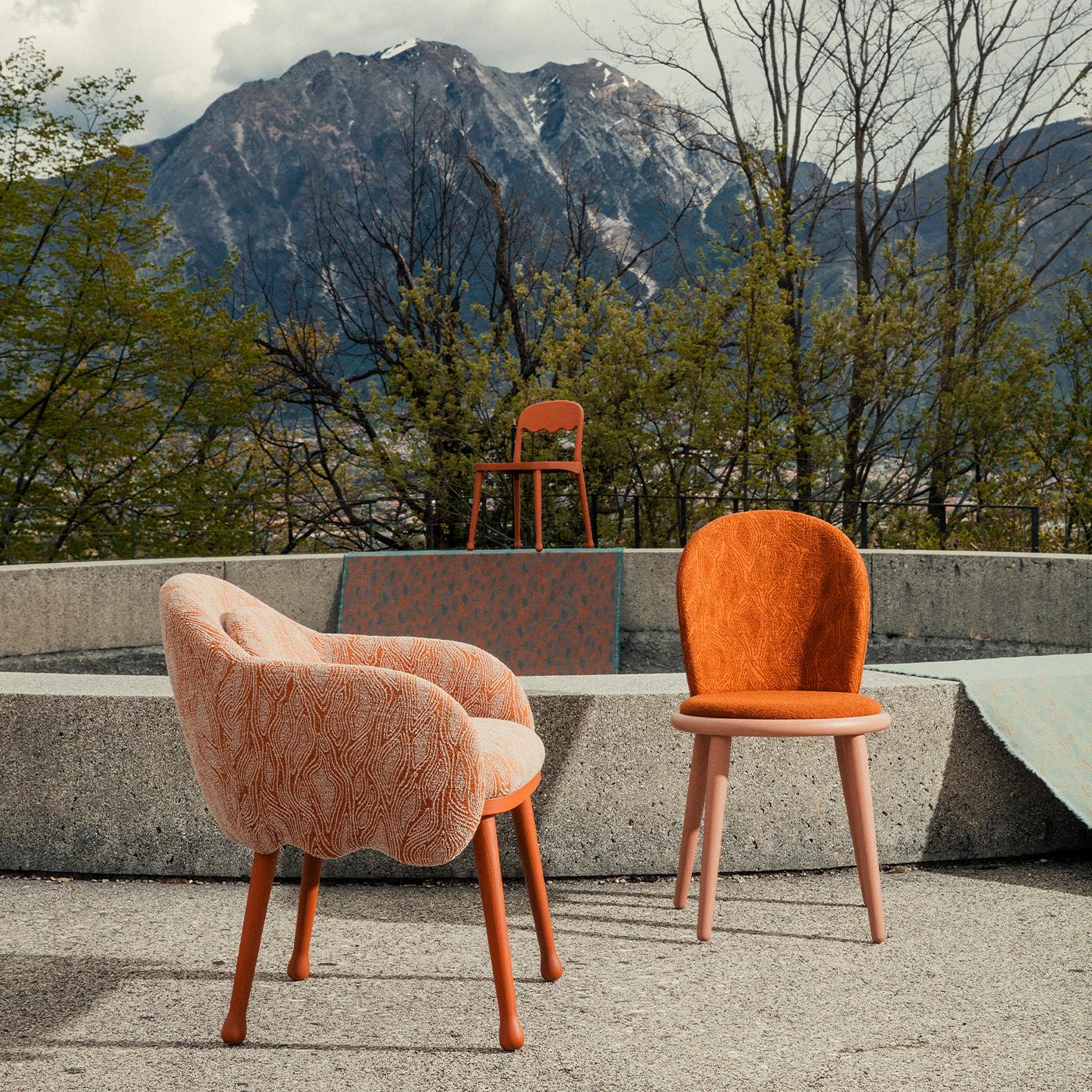 Hand-Crafted Corolla 279 Orange Armchair by Cristina Celestino For Sale