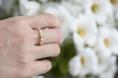 Modern Cluster Diamond Ring Champagne and White Diamonds Alternative bridal