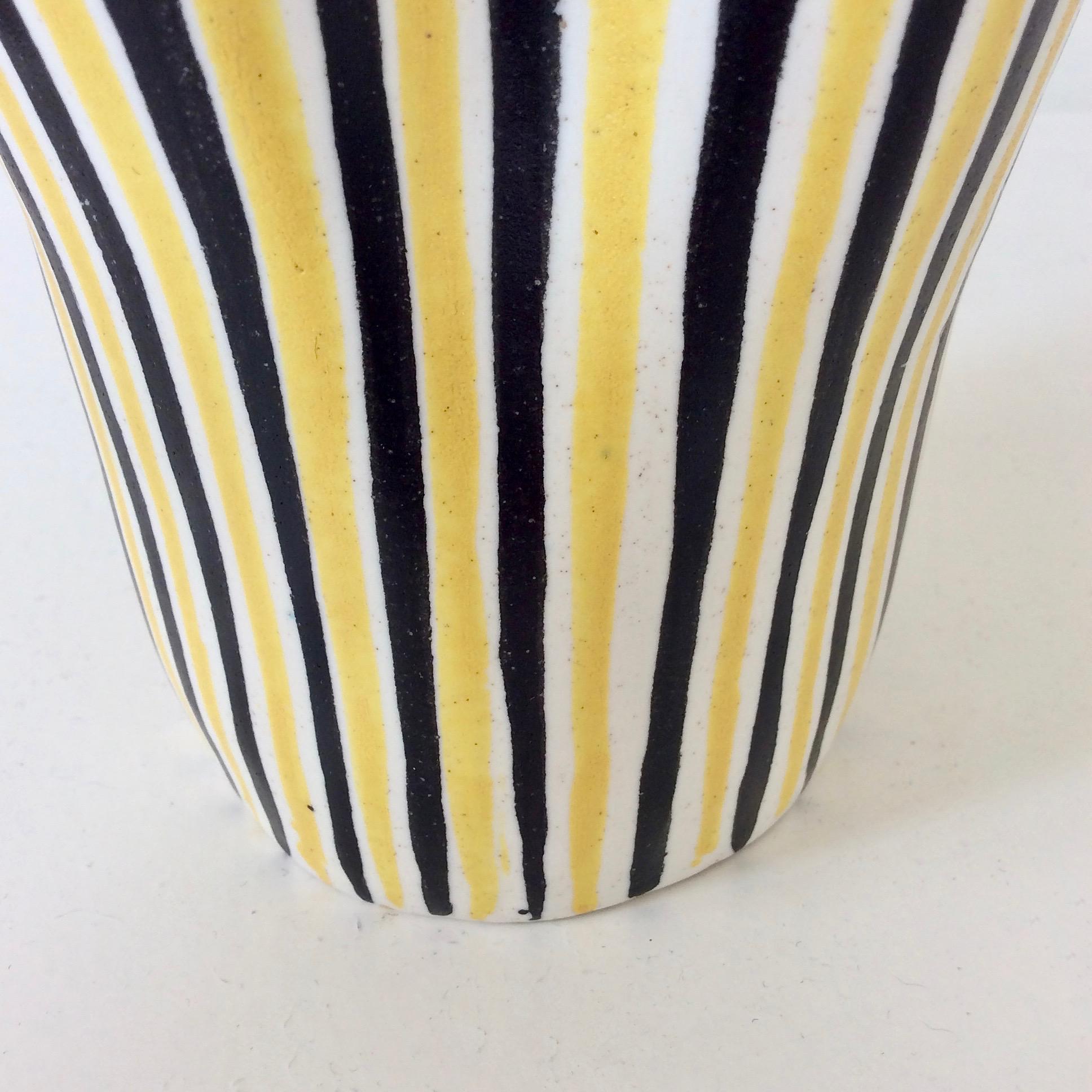 Corolla Stripped Ceramic Vase, circa 1950, France 4