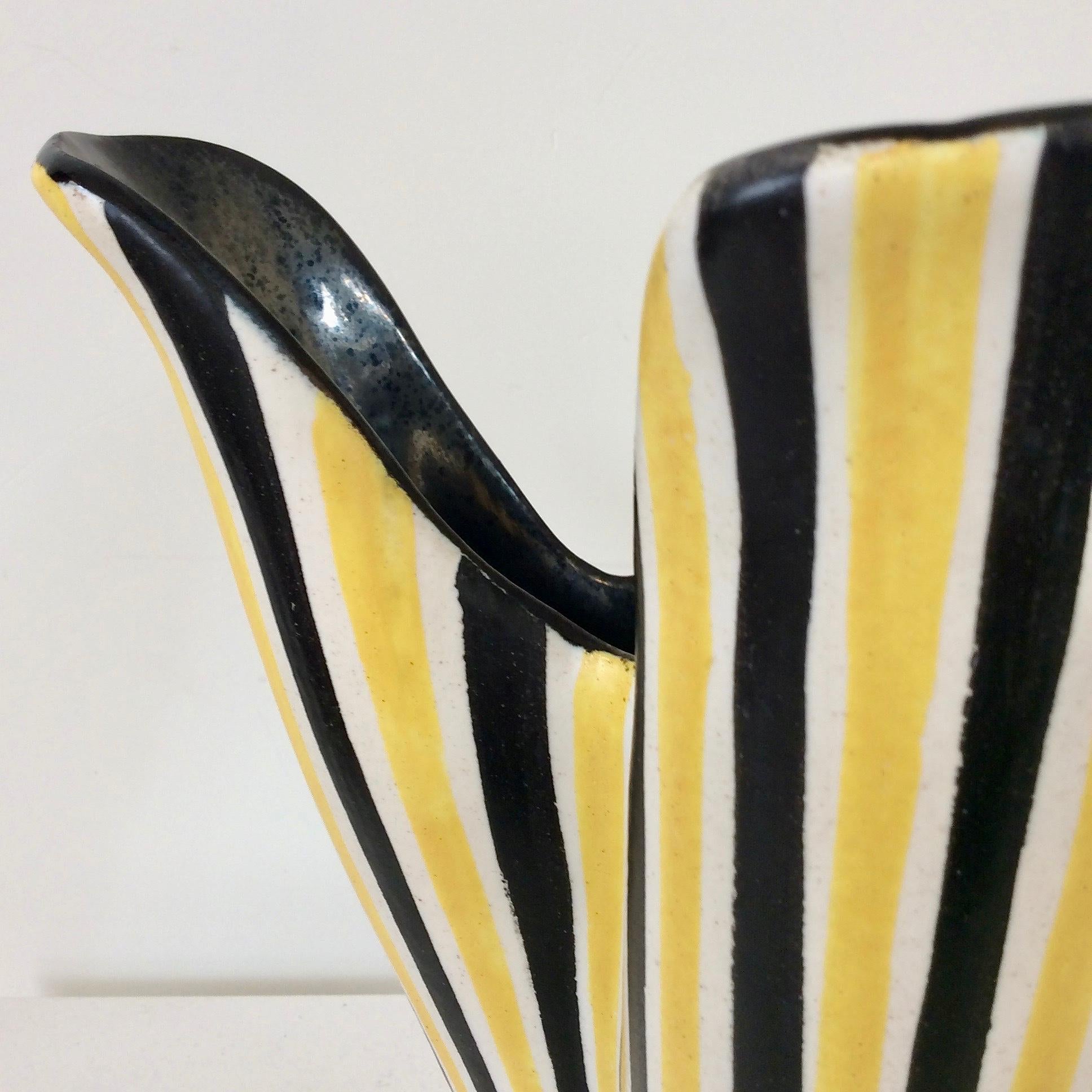 Corolla Stripped Ceramic Vase, circa 1950, France 2