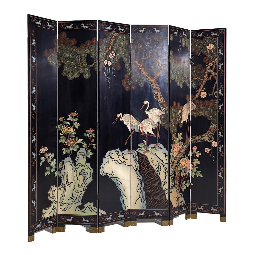 Coromandel Asian Lacquered 6 Panel Screen

This screen measures: 108 wide x 1 deep x 96 inches high (each panel measures 18 inches wide)

We take our photos in a controlled lighting studio to show as much detail as possible. We do not photoshop out