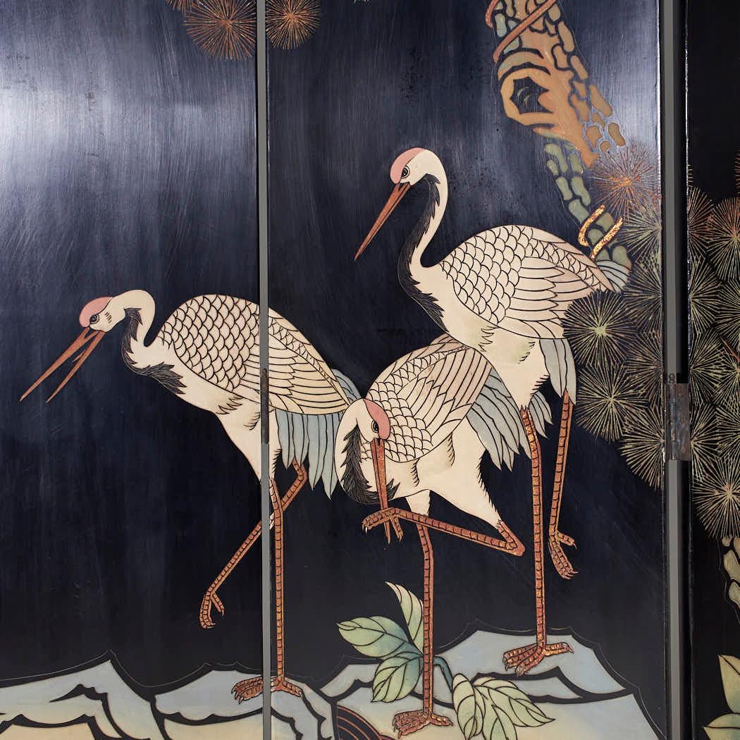 Chinese Coromandel Asian Lacquered 6 Panel Screen