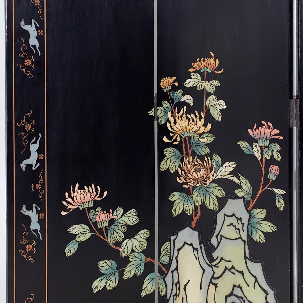 Hand-Crafted Coromandel Asian Lacquered 6 Panel Screen