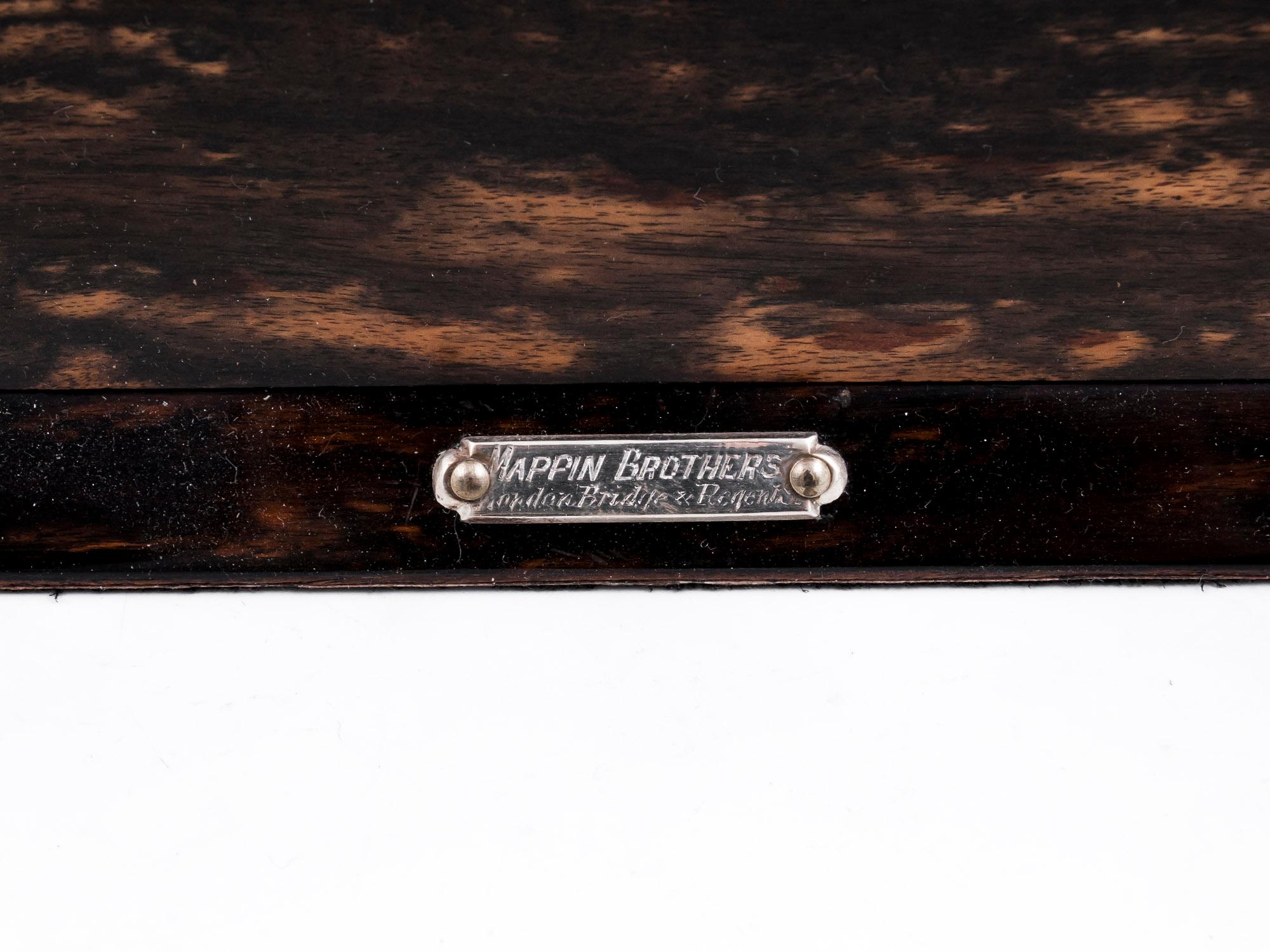 British Coromandel Betjemann Mappin Bros Silver Plate Tantalus, 19th Century