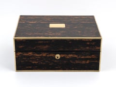 Coromandel Messing gebundene antike Schmuckschatulle