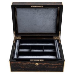 Coromandel Brass Bound Antique Jewellery Box