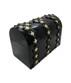 Coromandel Dome Top Desk Caddy with Gothic Quatrefoils, English, circa 1870