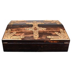Coromandel Gilt Writing Slope Box Brass Mounts Victorian Box 1860