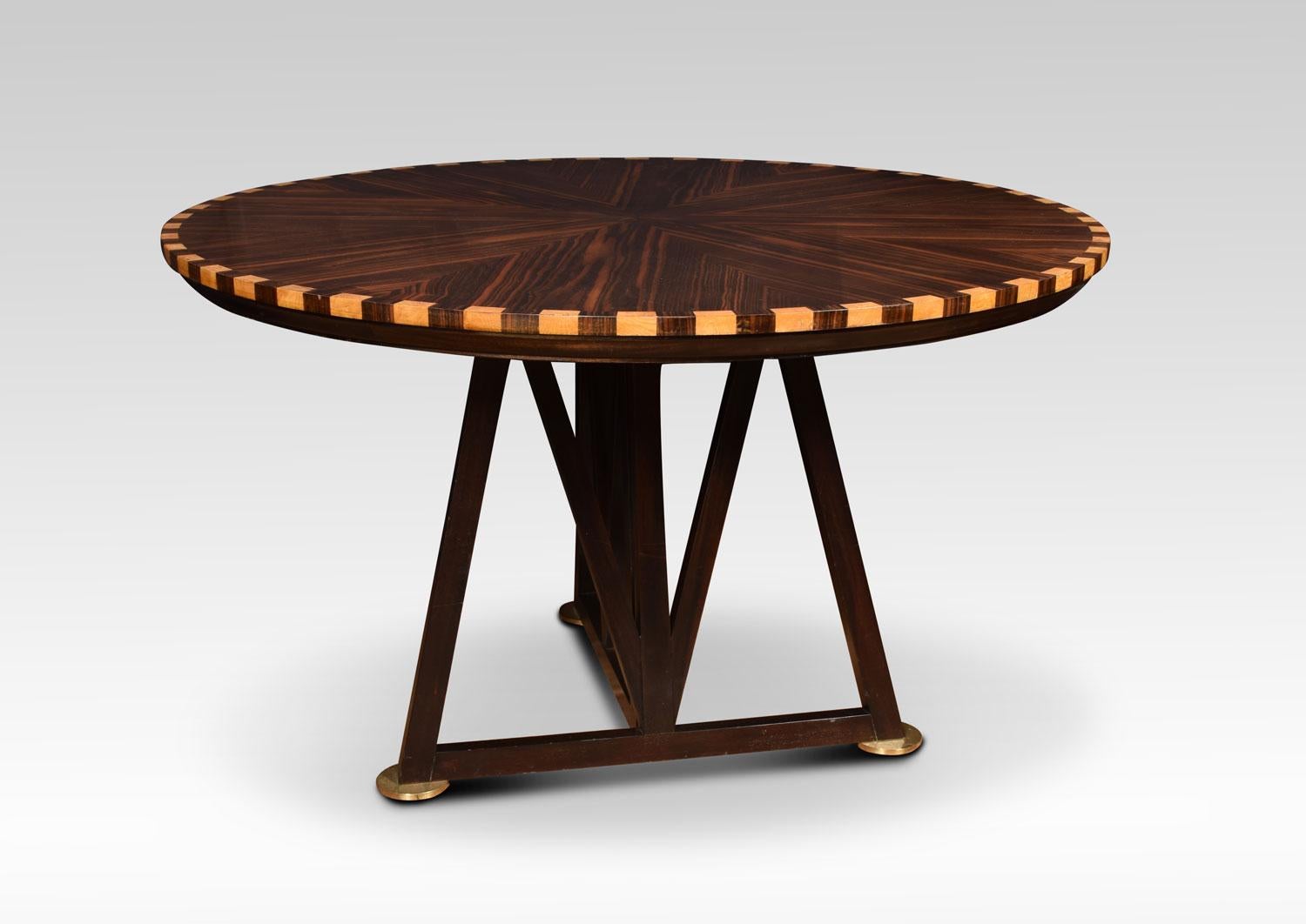 Wood Coromandel Inlaid Breakfast Table
