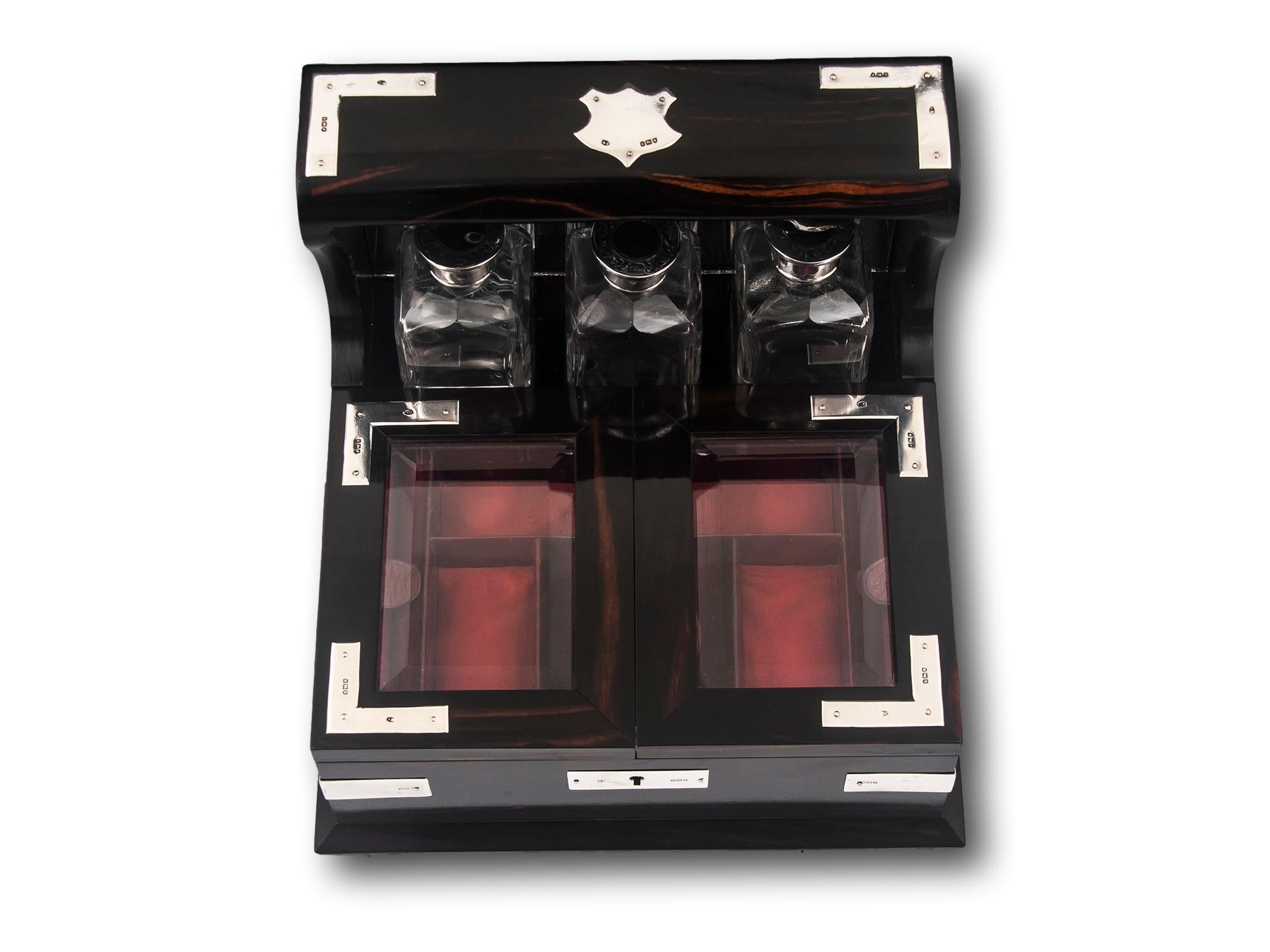 Edwardian Coromandel Jewellery Box with Perfume Bottles For Sale
