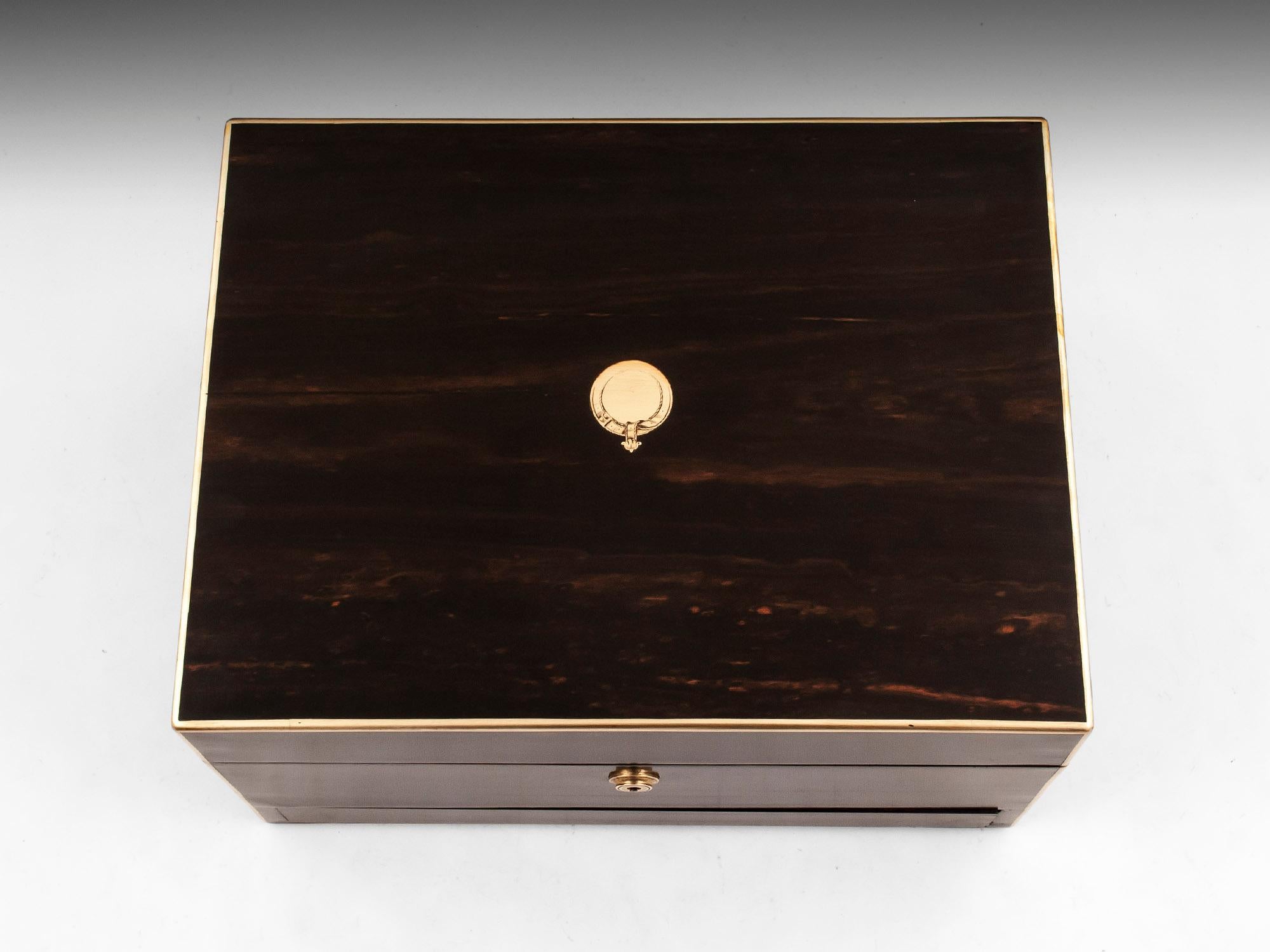 Victorian Coromandel Jewelry Box by Fisher, 19th Century For Sale