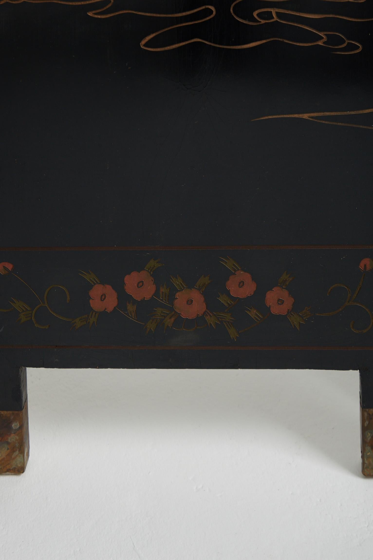 Coromandel Lacquer 6 Leaf Chinese Screen 5