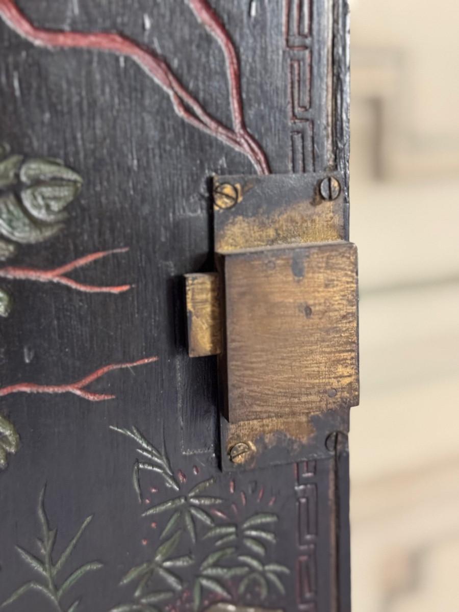 Coromandel-Lack-Schrank auf einer Konsole aus vergoldetem Holz, England, frühes 18. Jahrhundert fl im Angebot 1