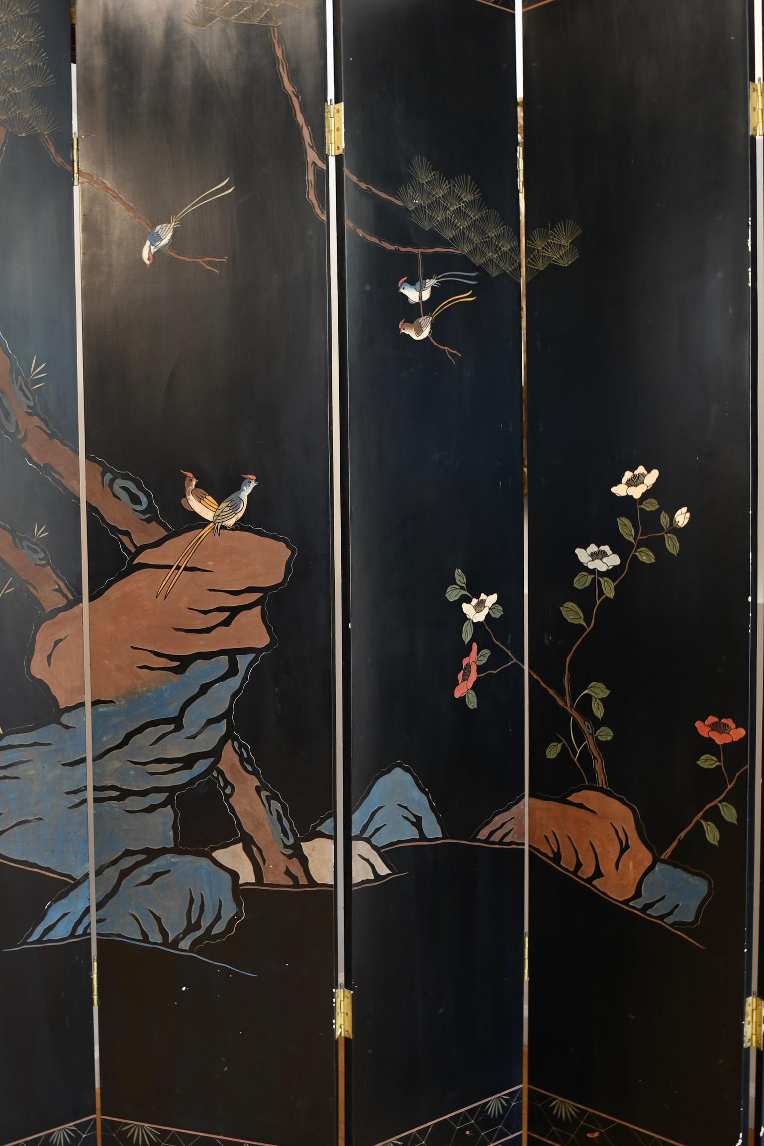 Coromandel Lacquered and Gold Leaf Screen 6
