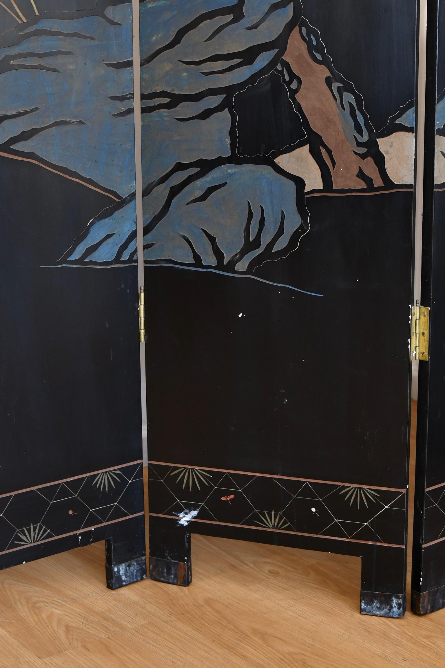 Coromandel Lacquered and Gold Leaf Screen 7